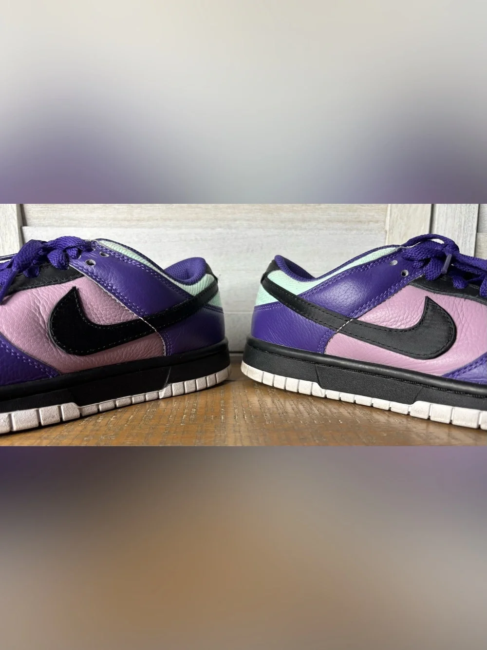 Nike Dunk Low By You Custom Purple Black Mint Green Sneakers Women’s Size 5.5